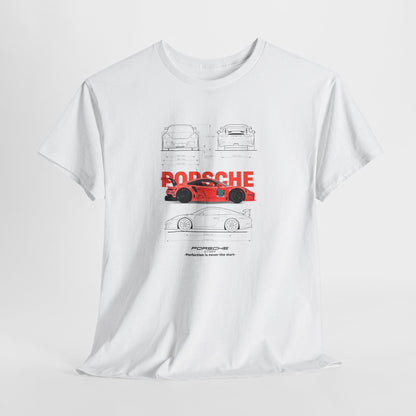 Porsche GT3 RS Blueprint Collection Unisex Cotton Tee