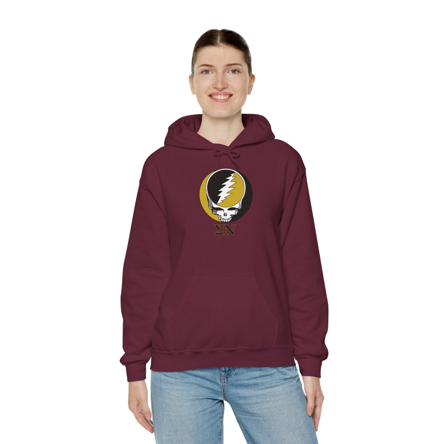 OBIZZY - Personalized Sigma Nu Grateful Dead Unisex Heavy Blend Hoodie - Hooded Sweatshirt - Add A Name or Nickname To The Back for Free!