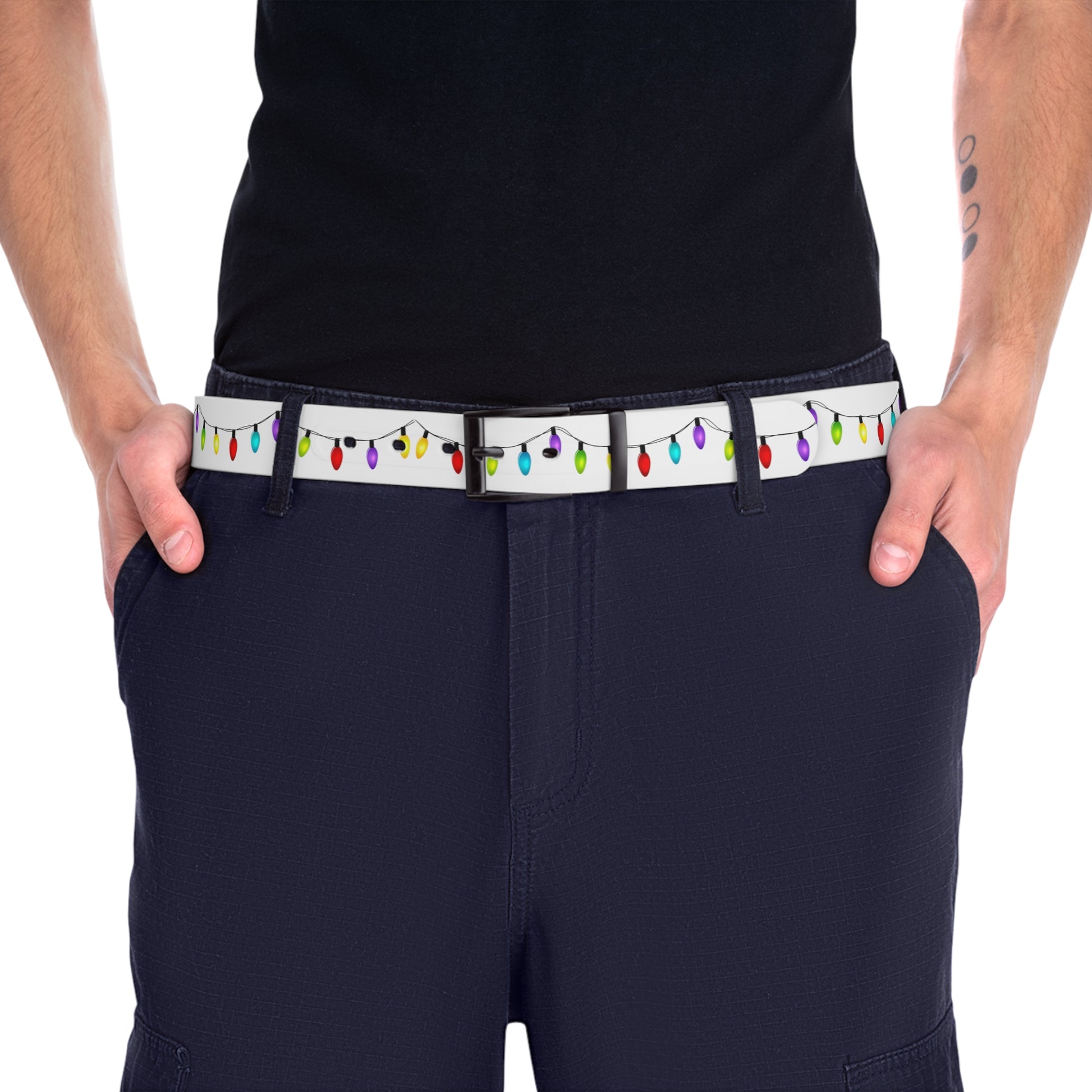 Ugly Christmas Belt - Holiday Lights - Men'