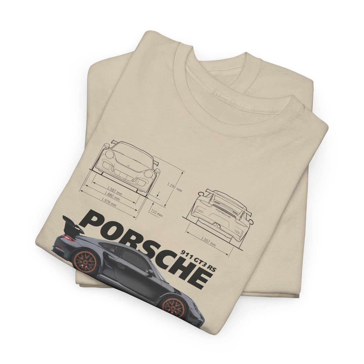 Porsche 911 GT3 RS Blueprint Collection Unisex Cotton Tee