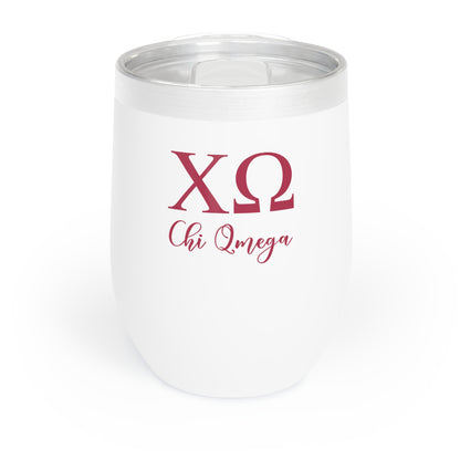 Chi Omega Sorority Wine Tumbler - 12oz Vacuum Insulated