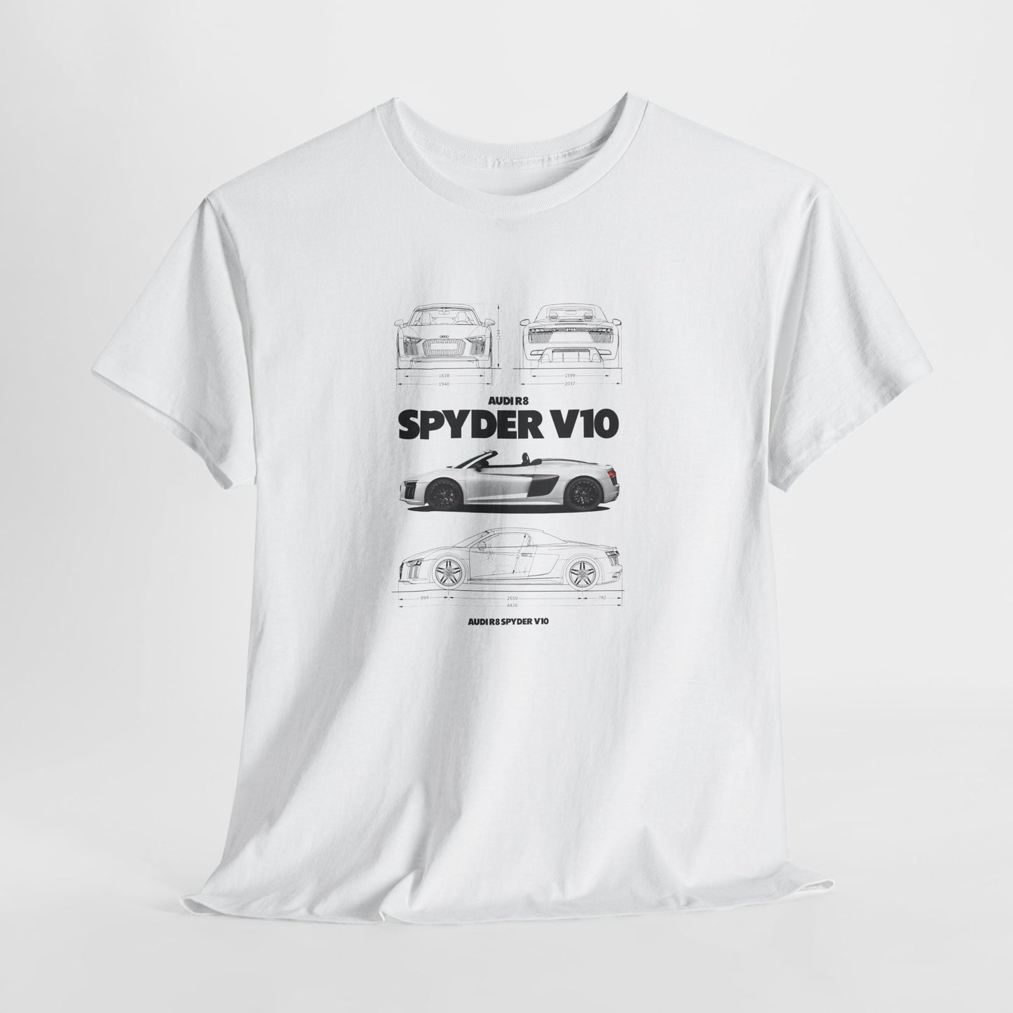 Audi R8 Spyder V10 Blueprint Collection Unisex Cotton Tee