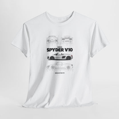 Audi R8 Spyder V10 Blueprint Collection Unisex Cotton Tee