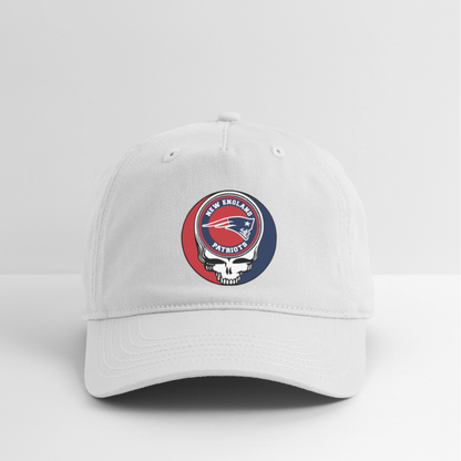 New England Patriots Grateful Dead Stealie Dad Hat - white