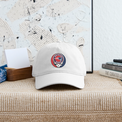 New England Patriots Grateful Dead Stealie Dad Hat - white