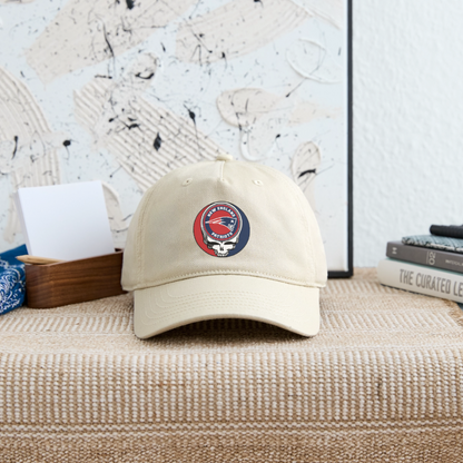 New England Patriots Grateful Dead Stealie Dad Hat - khaki