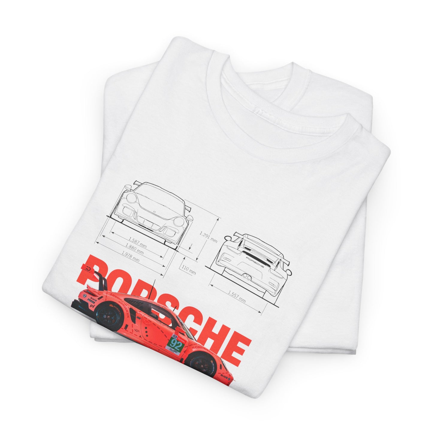 Porsche GT3 RS Blueprint Collection Unisex Cotton Tee