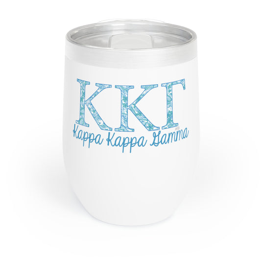 Kappa Kappa Gamma Sorority Wine Tumbler - KKG 12oz Vacuum Insulated