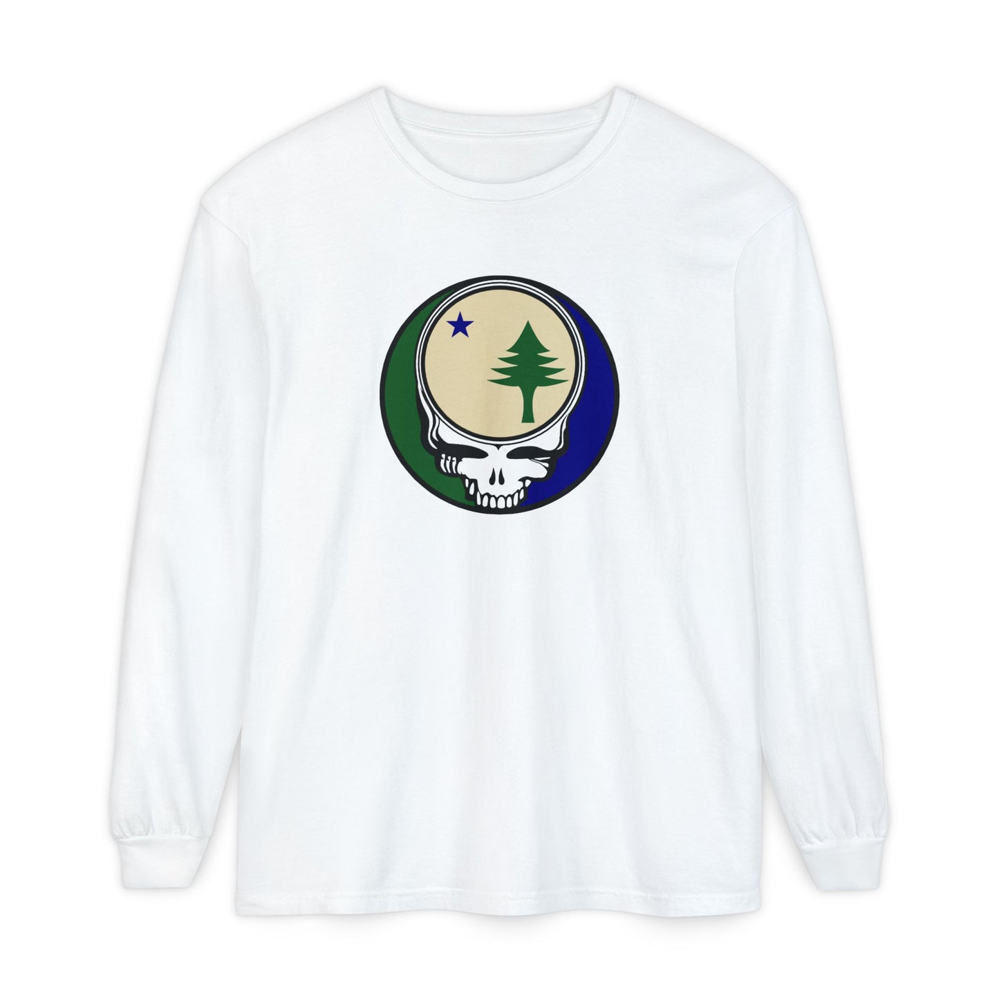 Maine Unofficial State Flag Vineyard Collection Unisex Garment-dyed Long Sleeve