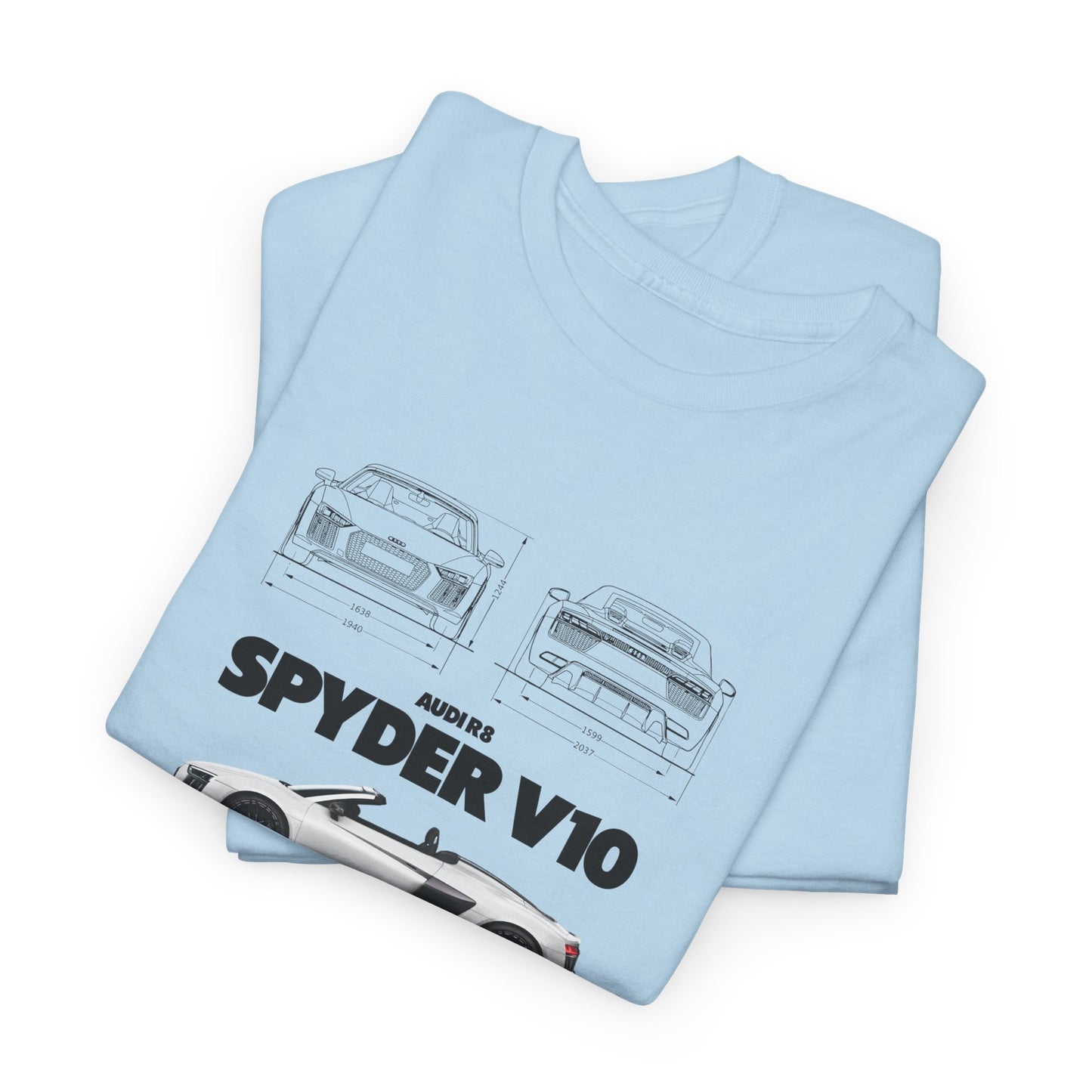Audi R8 Spyder V10 Blueprint Collection Unisex Cotton Tee