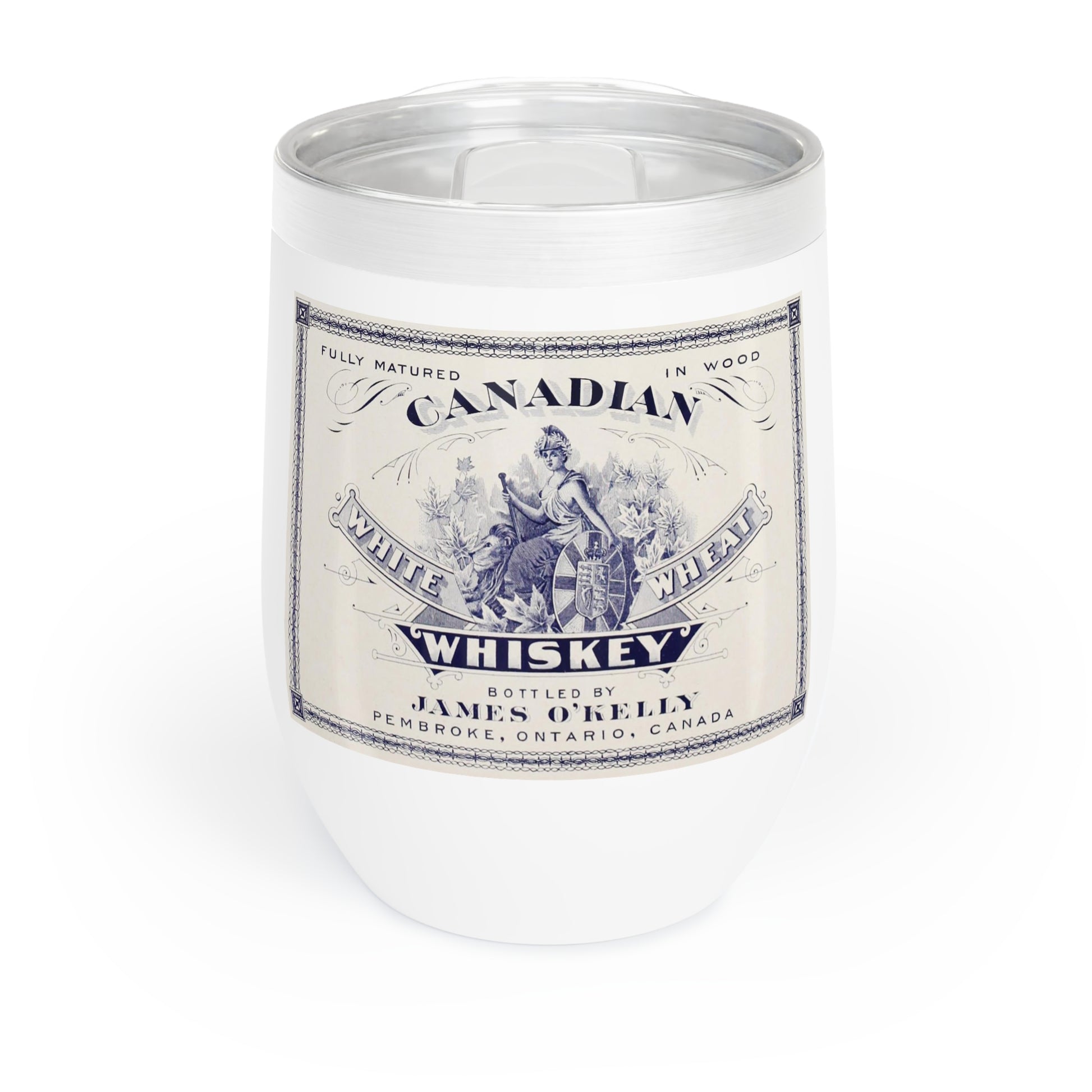 Wine Tumbler - Vintage Canadian White Wheat Whiskey Label