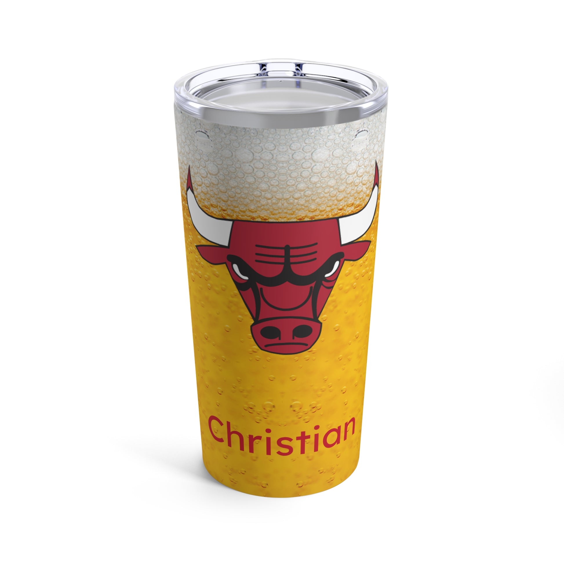 Personalized Chicago Bulls 20oz Travel Mug / Tumbler + Vacuum-Insulated } Add