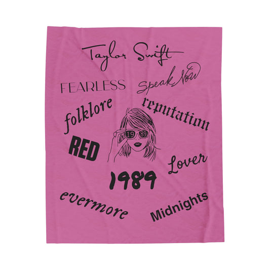 Taylor Swift Albums Velveteen Plush Blanket