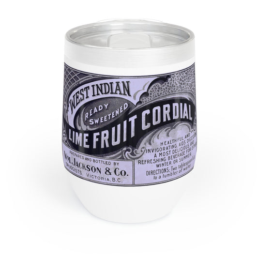 Wine Tumbler - Vintage West Indian Lime Fruit Cordial Label