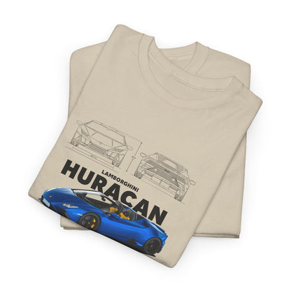 Lamborghini Huracan Blueprint Collection Unisex Cotton Tee