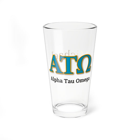 Personalized Alpha Tau Omega Fraternity Pint Glass - 16oz - Drinking Glass