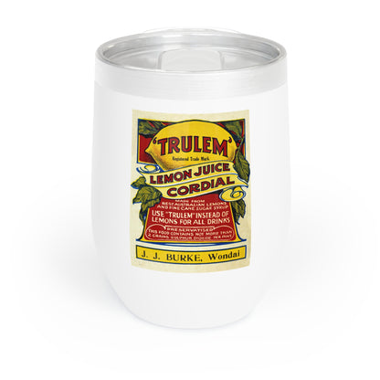 Wine Tumbler - 'Trulem' Lemon Juice Cordial Label