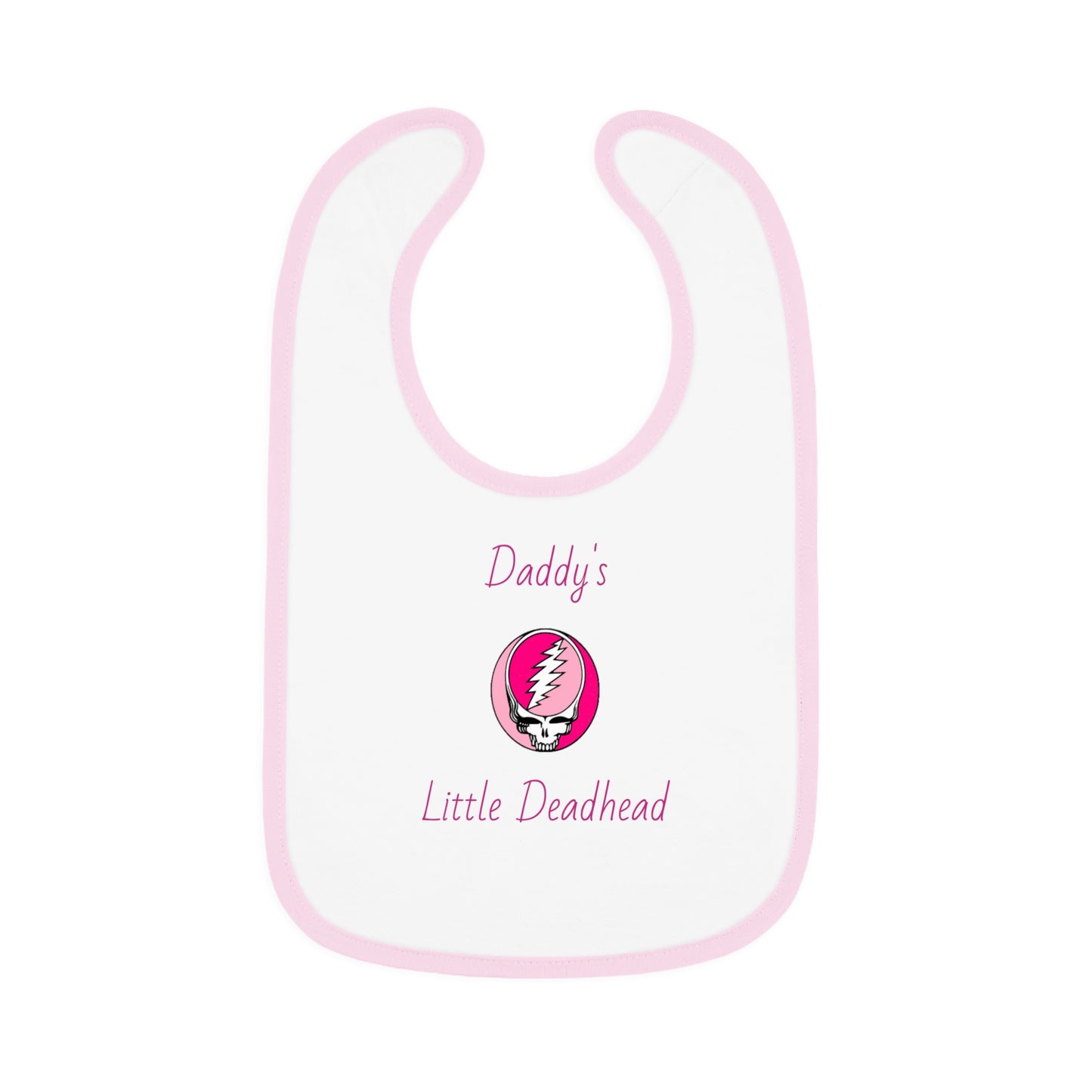 Daddy's Little Deadhead Baby Bib - Pink or Blue