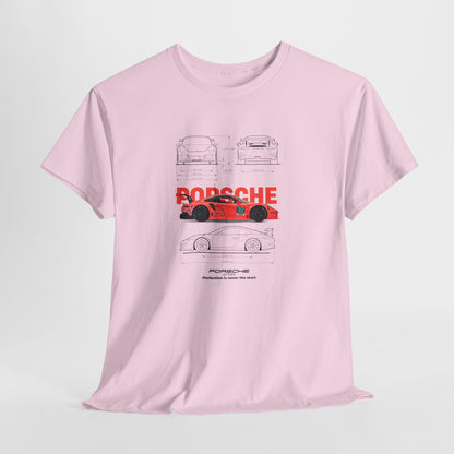 Porsche GT3 RS Blueprint Collection Unisex Cotton Tee