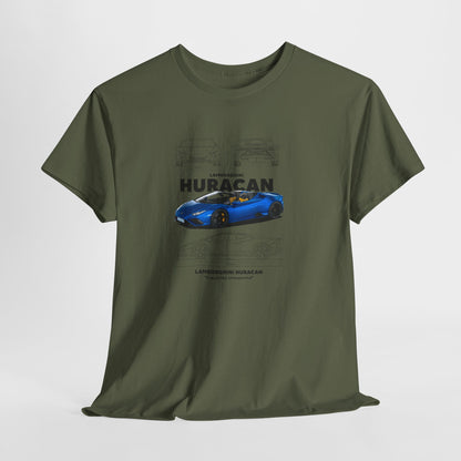 Lamborghini Huracan Blueprint Collection Unisex Cotton Tee