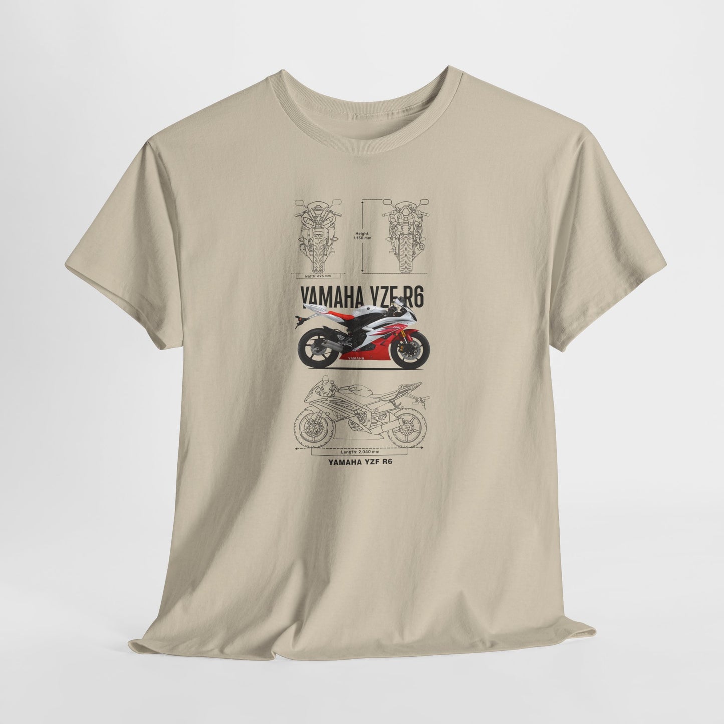 Yamaha YZF R6 Blueprint Collection Unisex Cotton Tee