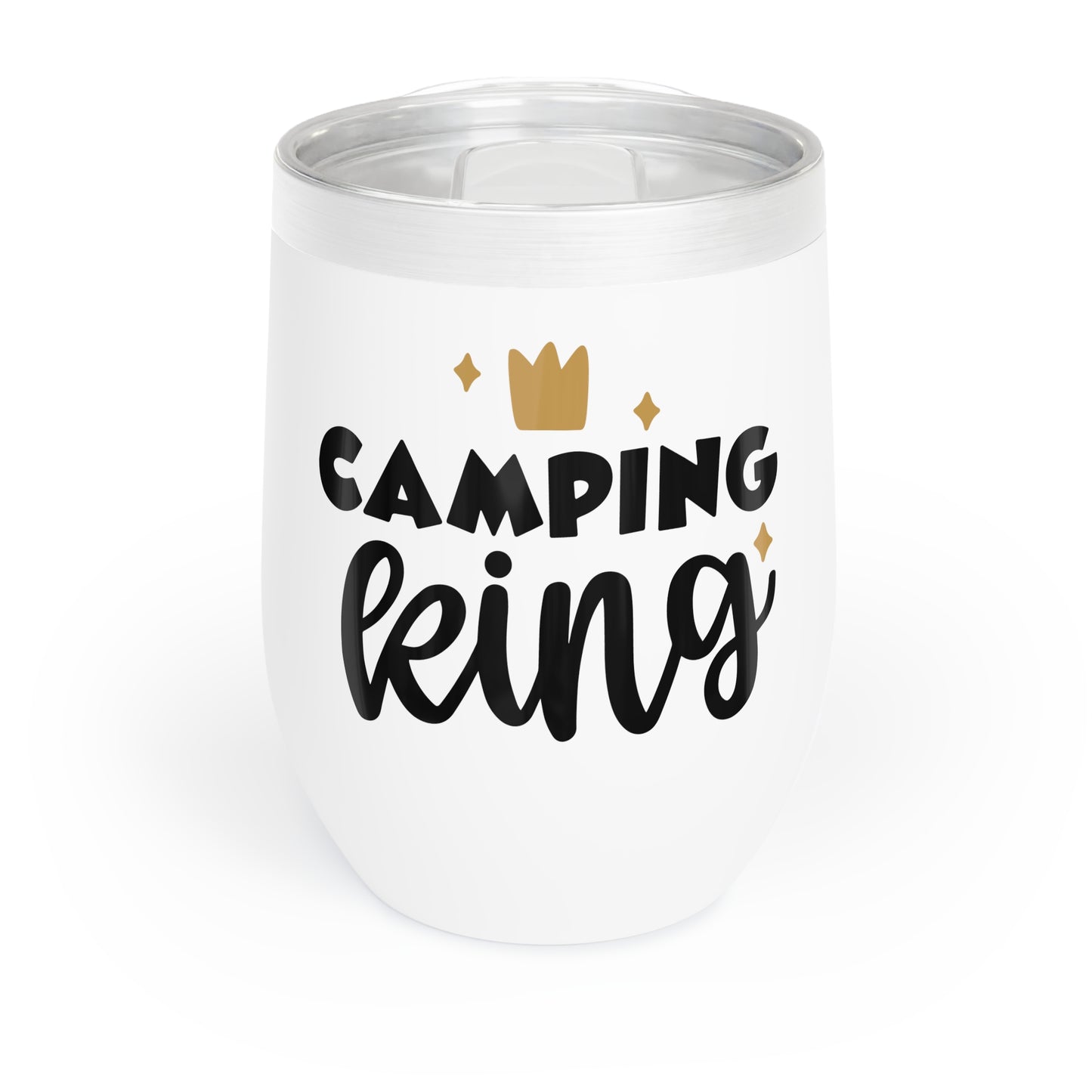 12oz Wine Tumbler - Camping King - Vacuum-Insulated Hot/Cold