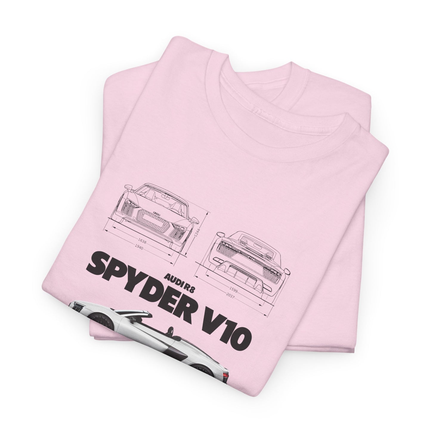 Audi R8 Spyder V10 Blueprint Collection Unisex Cotton Tee