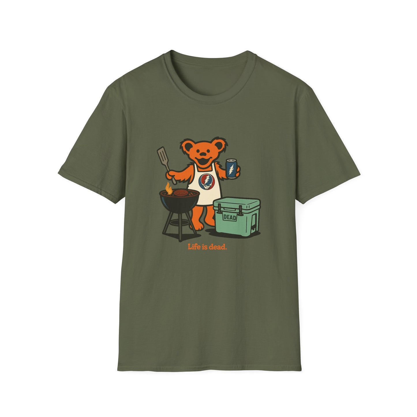 Grillin' Bear - Life is dead. Grateful Dead TShirt