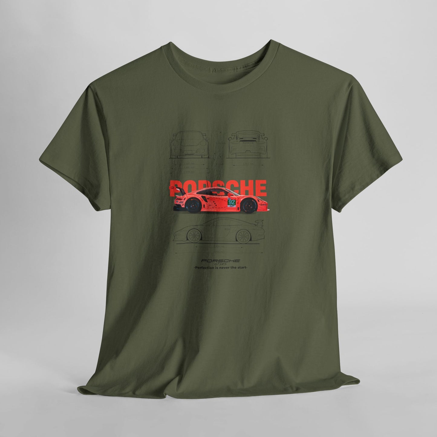 Porsche GT3 RS Blueprint Collection Unisex Cotton Tee