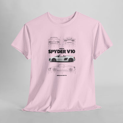 Audi R8 Spyder V10 Blueprint Collection Unisex Cotton Tee