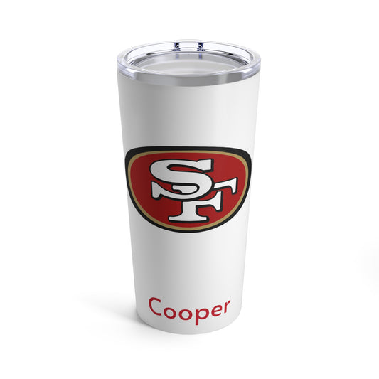 Personalized San Francisco 49ers 20oz Travel Mug Tumbler + Vacuum-Insulated } Add A Name For Free! NFL