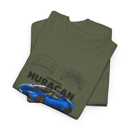 Lamborghini Huracan Blueprint Collection Unisex Cotton Tee
