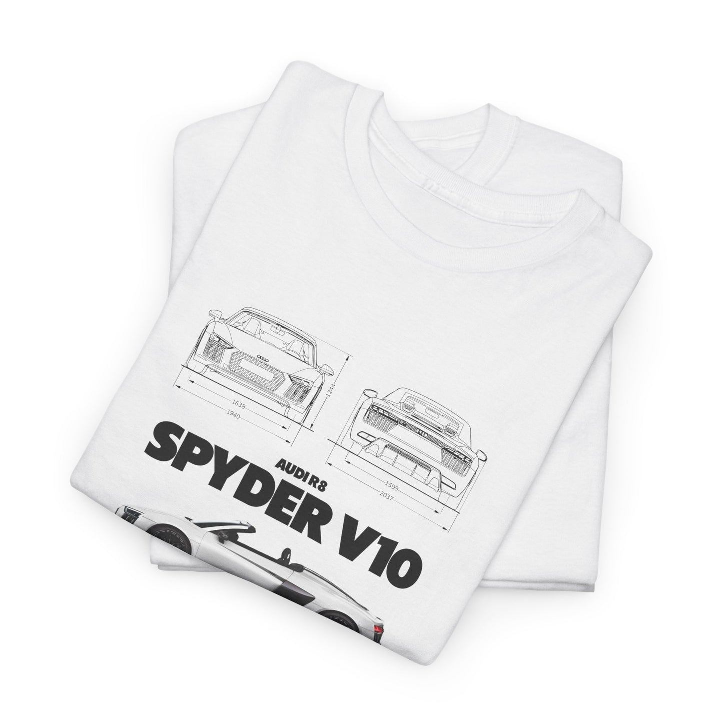 Audi R8 Spyder V10 Blueprint Collection Unisex Cotton Tee