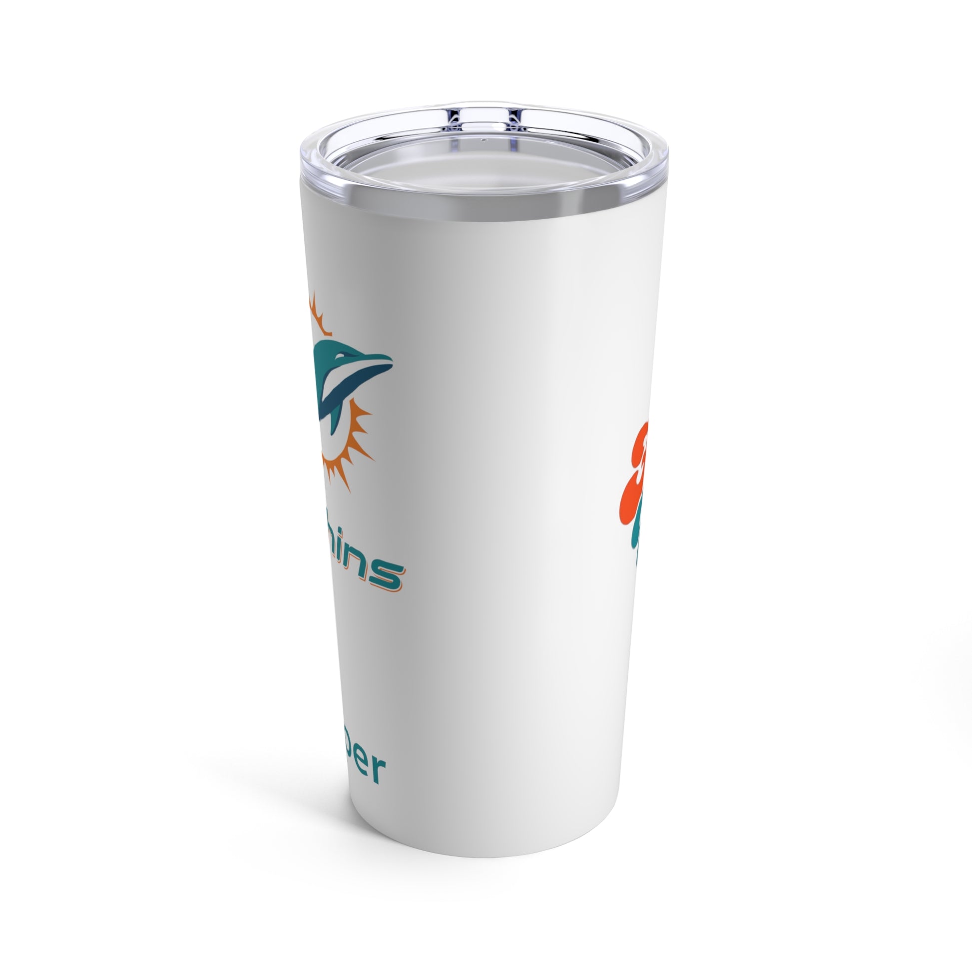 Personalized Miami Dolphins 20oz Travel Mug / Tumbler + Vacuum-Insulated } Add