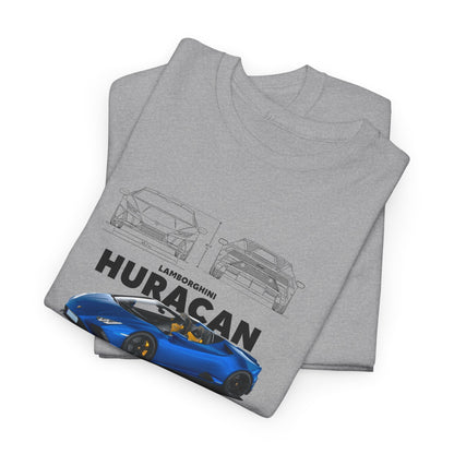 Lamborghini Huracan Blueprint Collection Unisex Cotton Tee