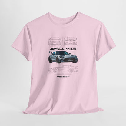 Mercedes-Benz AMG GTR Black Series Blueprint Collection Unisex Cotton Tee