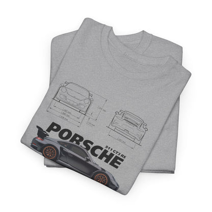Porsche 911 GT3 RS Blueprint Collection Unisex Cotton Tee