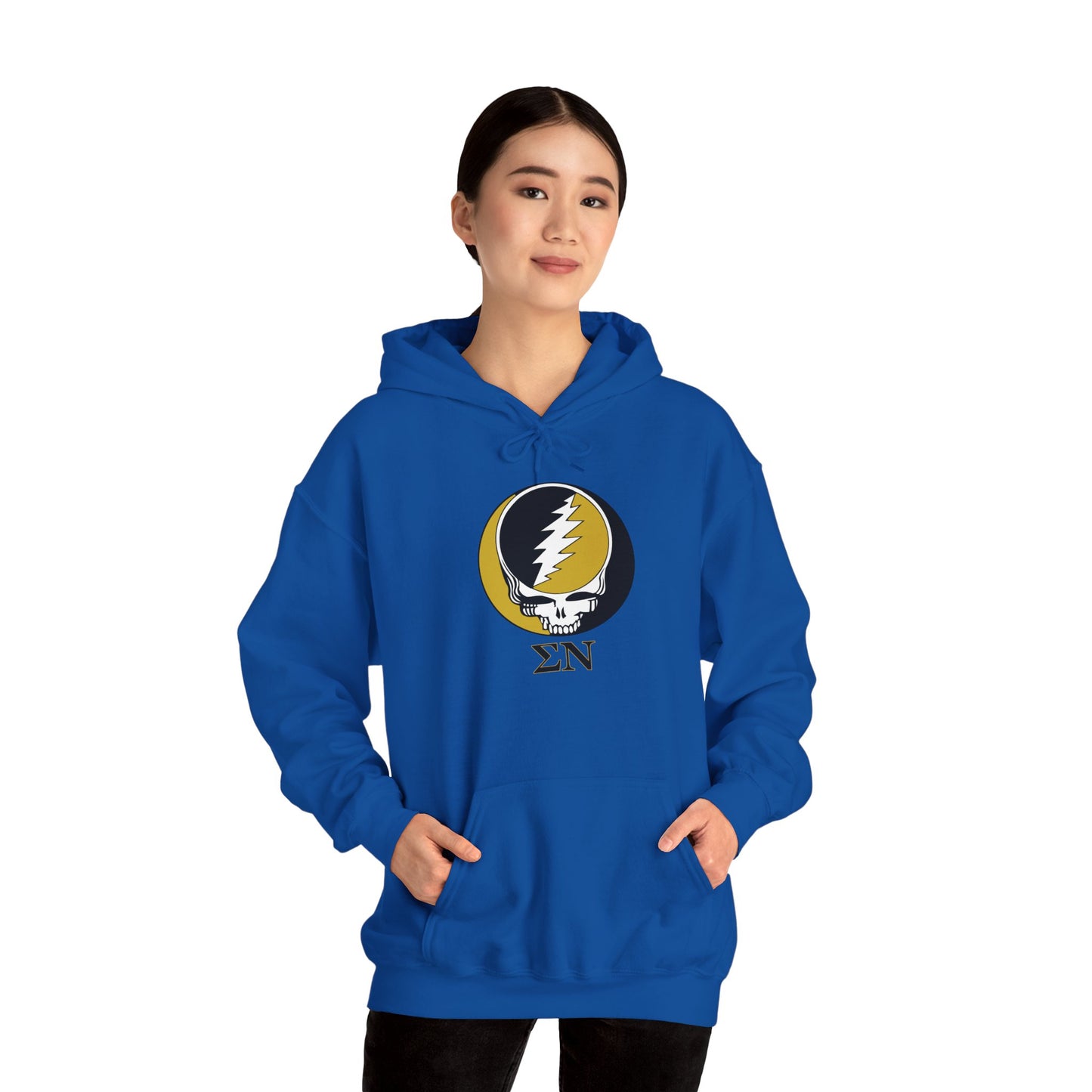 OBIZZY - Personalized Sigma Nu Grateful Dead Unisex Heavy Blend Hoodie - Hooded Sweatshirt - Add A Name or Nickname To The Back for Free!