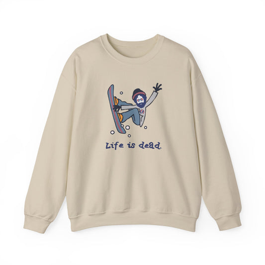 Snowboardin' Jerry | Life is dead. Crewneck Sweatshirt