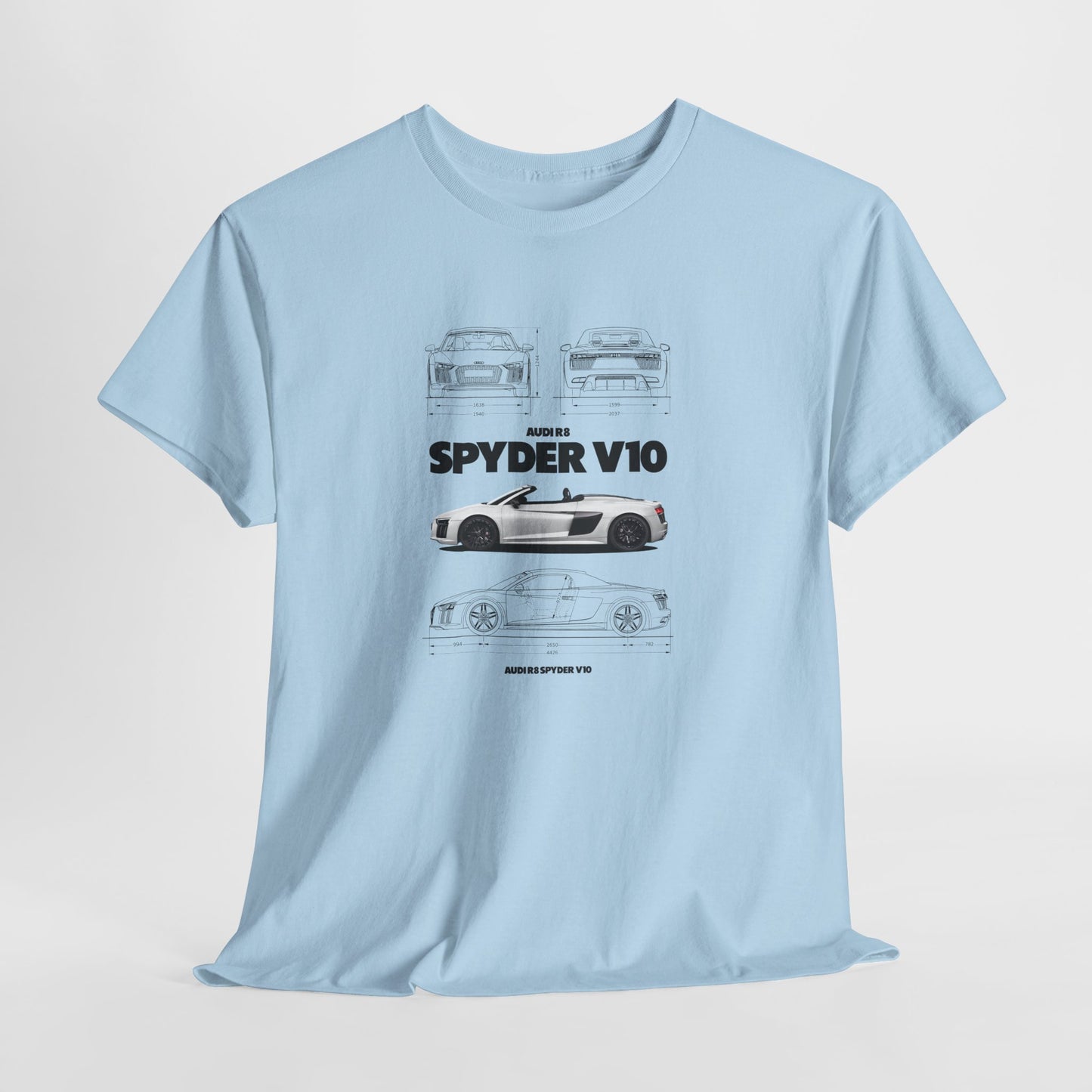 Audi R8 Spyder V10 Blueprint Collection Unisex Cotton Tee