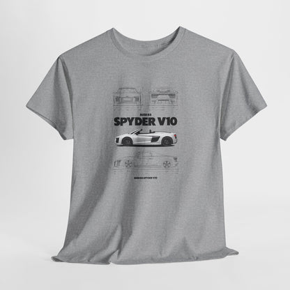 Audi R8 Spyder V10 Blueprint Collection Unisex Cotton Tee
