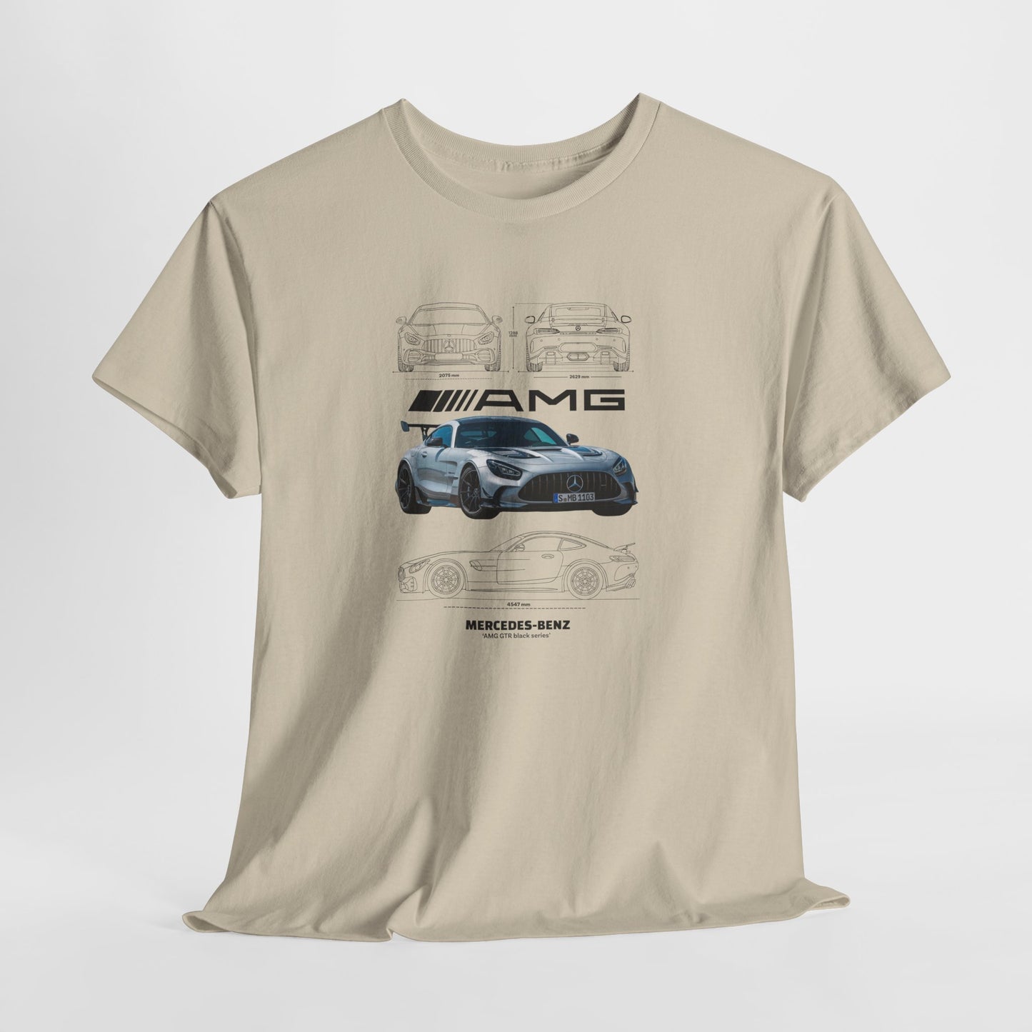 Mercedes-Benz AMG GTR Black Series Blueprint Collection Unisex Cotton Tee