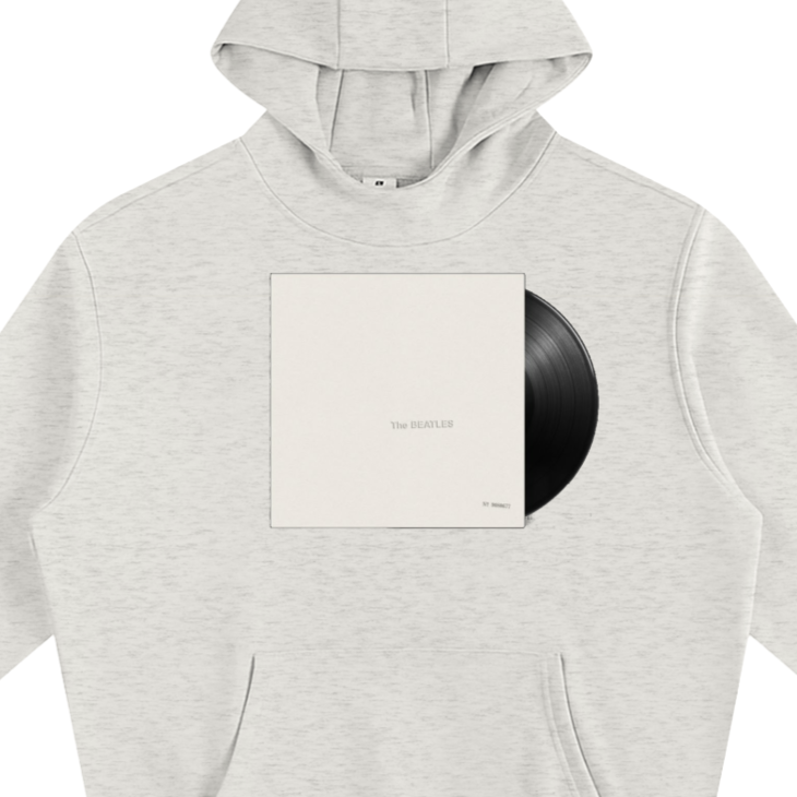 Beatles White Album Fleeced High Neck Hoodie