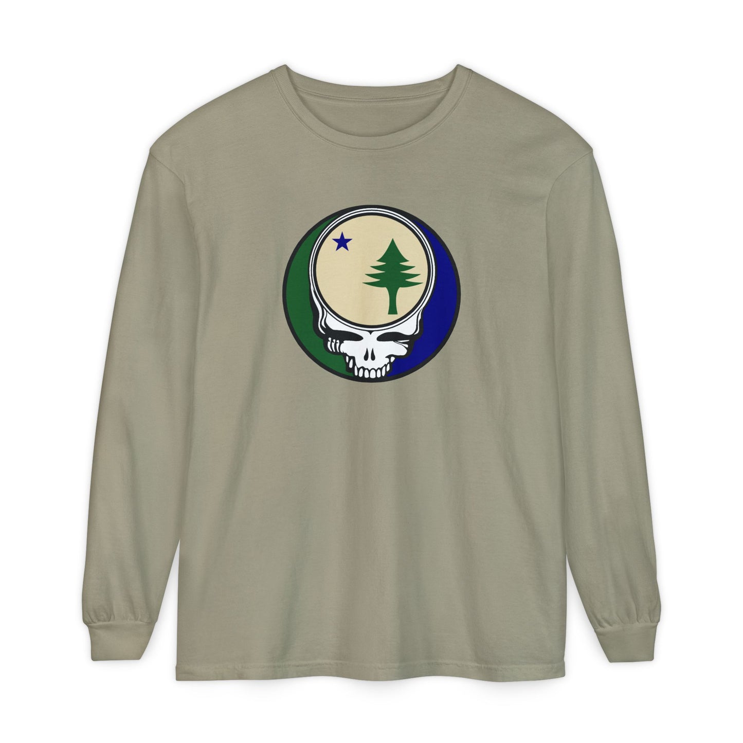 Maine Unofficial State Flag Vineyard Collection Unisex Garment-dyed Long Sleeve