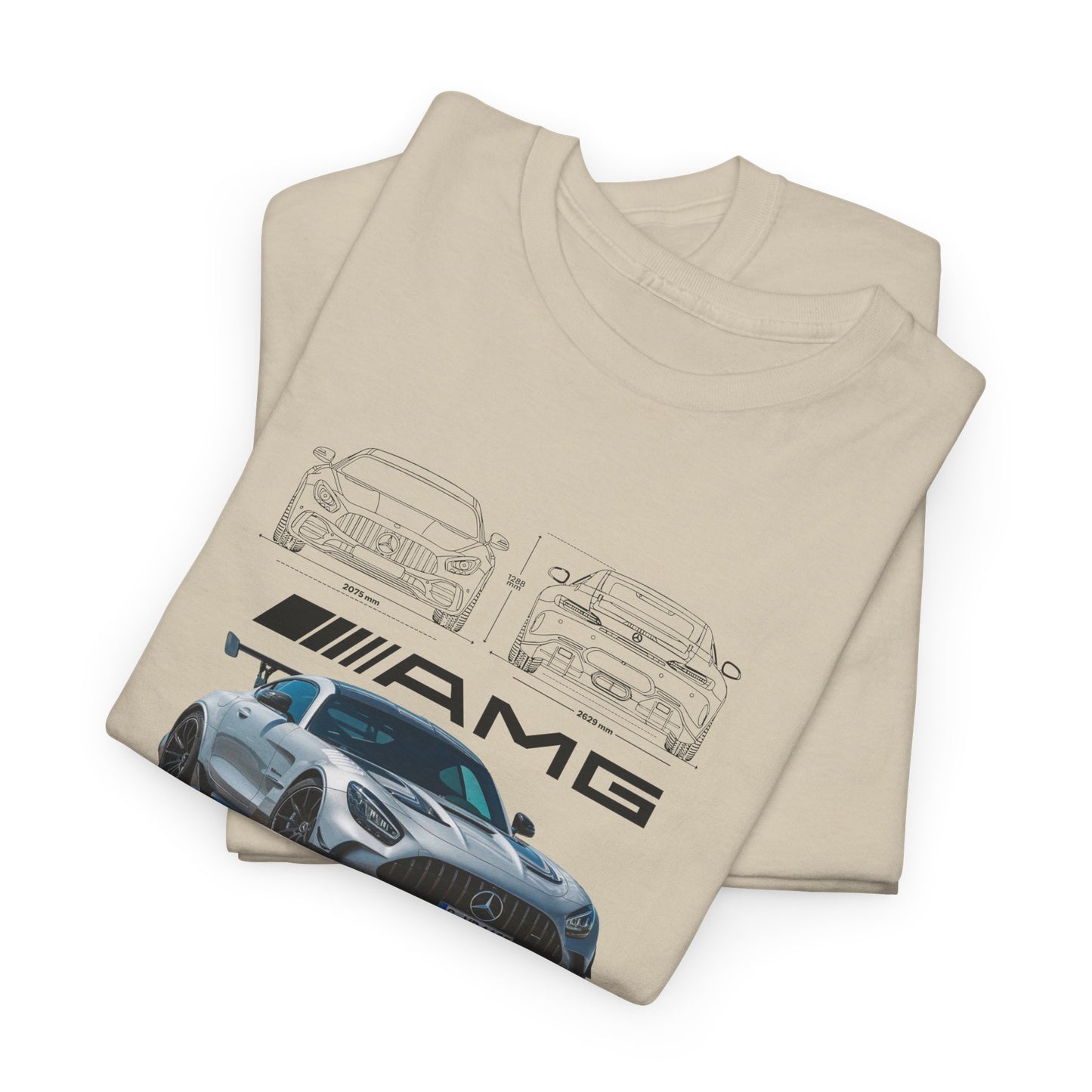 Mercedes-Benz AMG GTR Black Series Blueprint Collection Unisex Cotton Tee