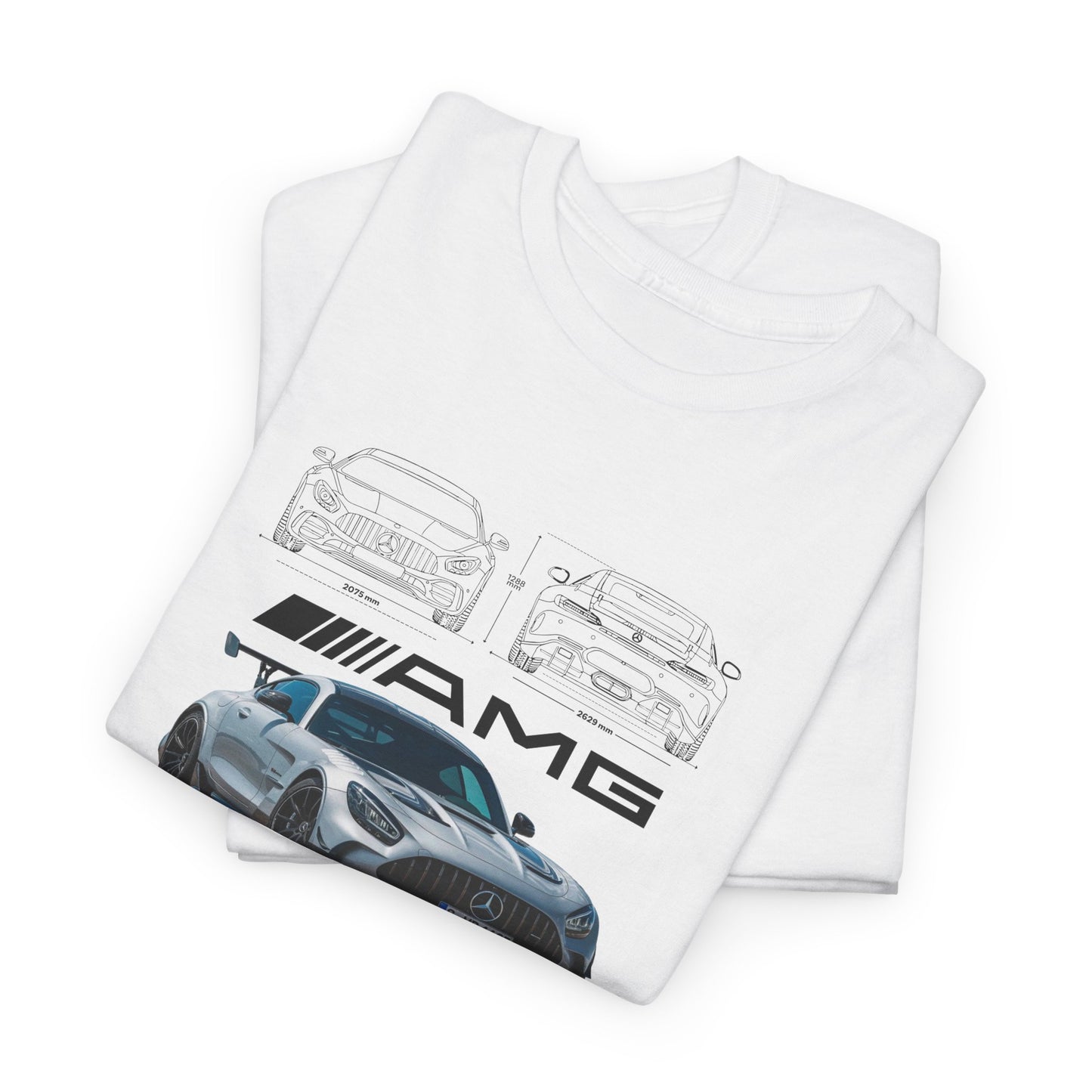 Mercedes-Benz AMG GTR Black Series Blueprint Collection Unisex Cotton Tee