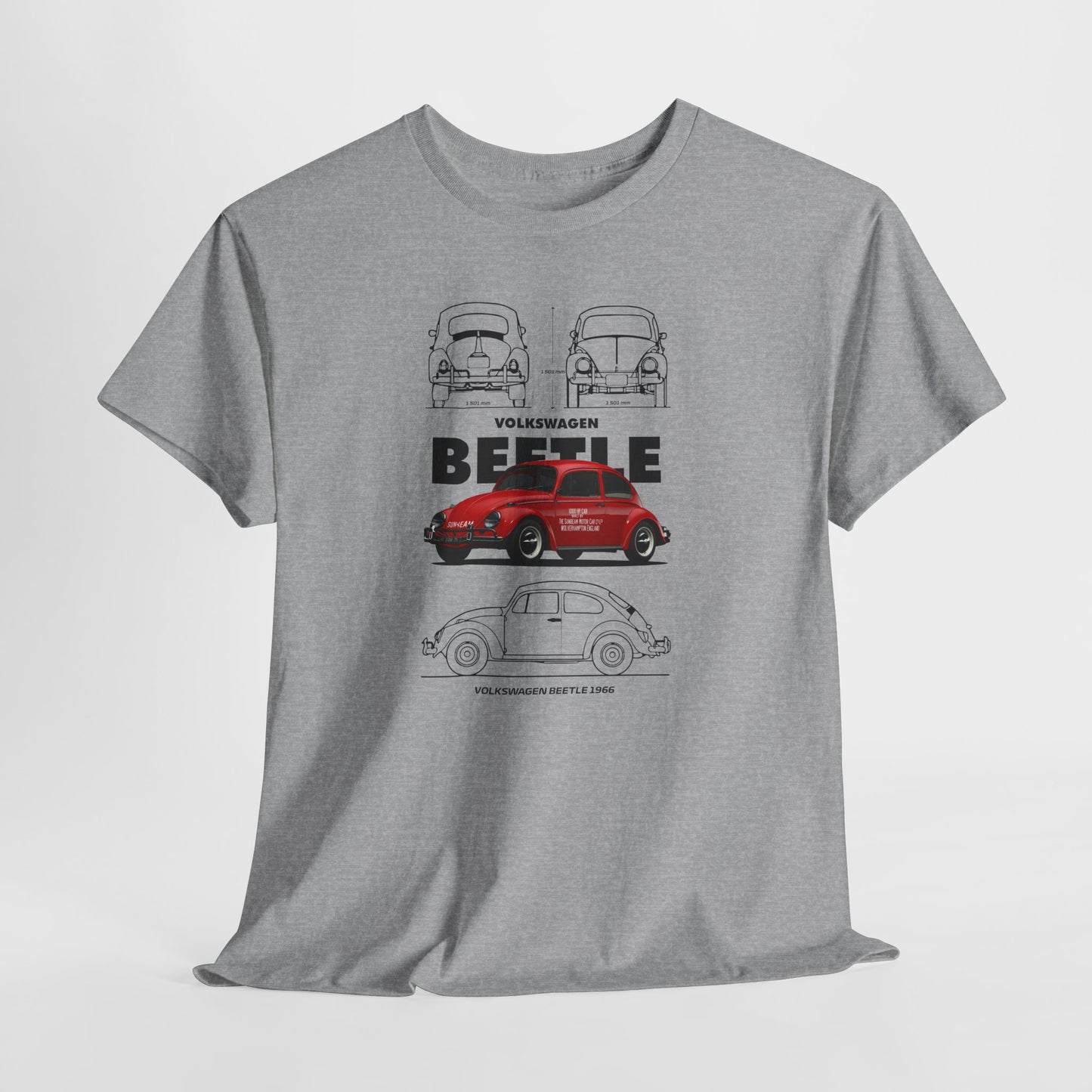 Volkswagen Beetle Blueprint Collection Unisex Cotton Tee