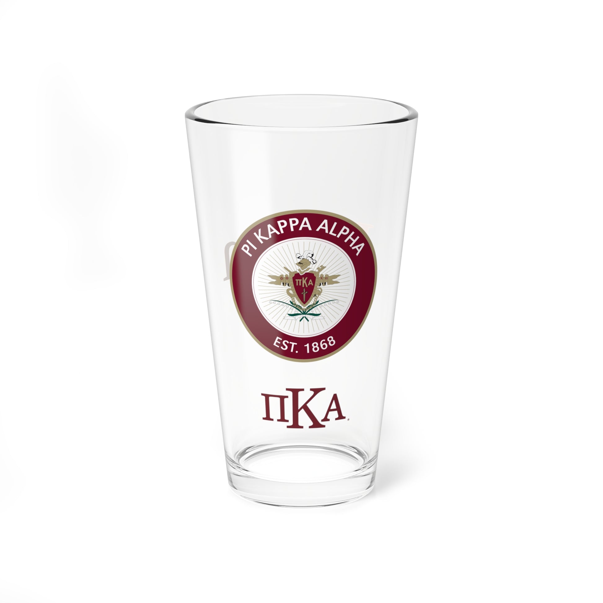 Personalized Pi Kappa Alpha Fraternity Pint Glass - 16oz - PIKE Drinking Glass