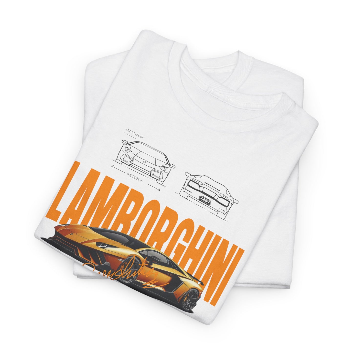 Lamborghini Aventador Blueprint Collection Unisex Cotton Tee