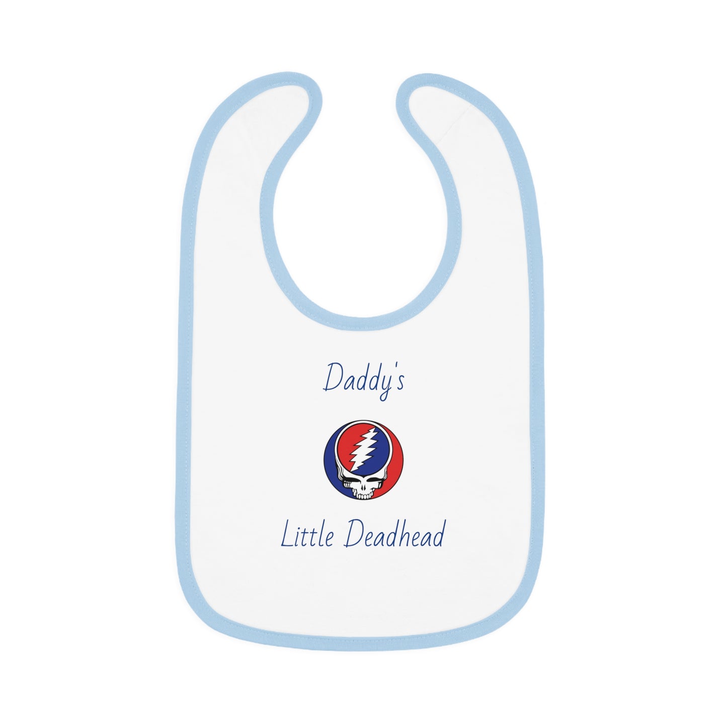 Daddy's Little Deadhead Baby Bib - Pink or Blue